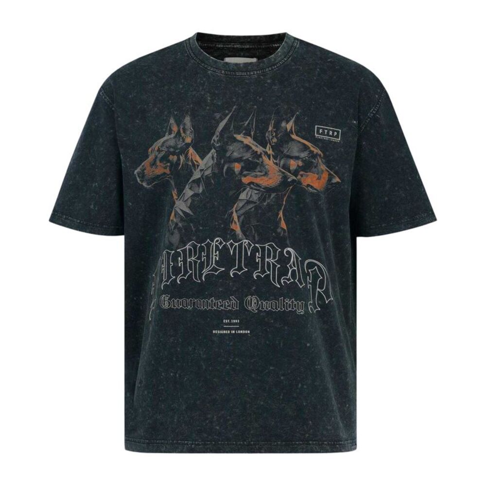 Firetrap Mens Doberman Washed Short-Sleeved T-Shirt / Black